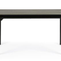 Tavolo BRIVA in acciaio nero e piano in ceramica marrone, allungabile 140×90 cm – 200×90 cm