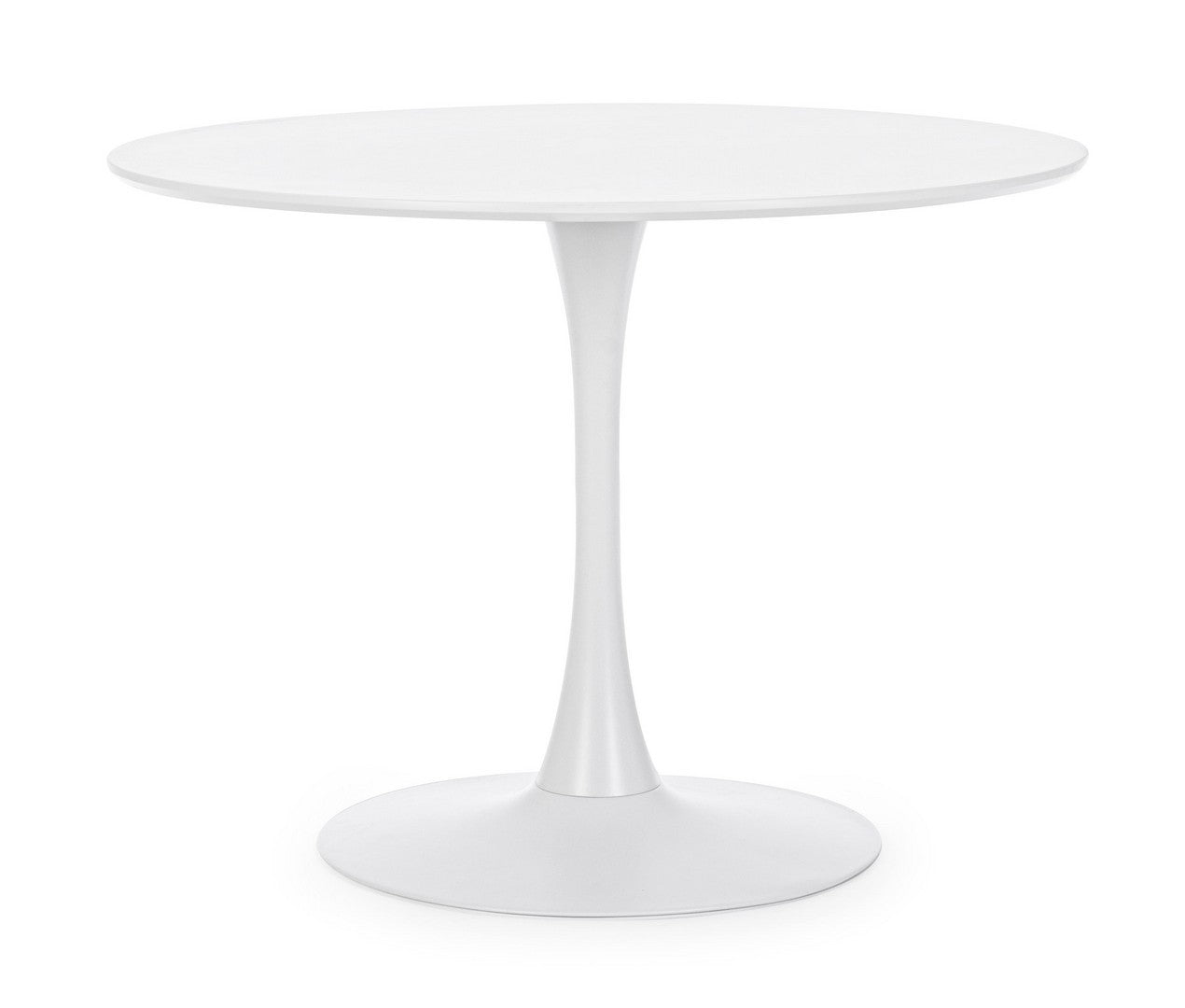 tavolo bloom bianco tondo 100×75 cm, tavolo elegante adatto a sala da pranzo o cucina