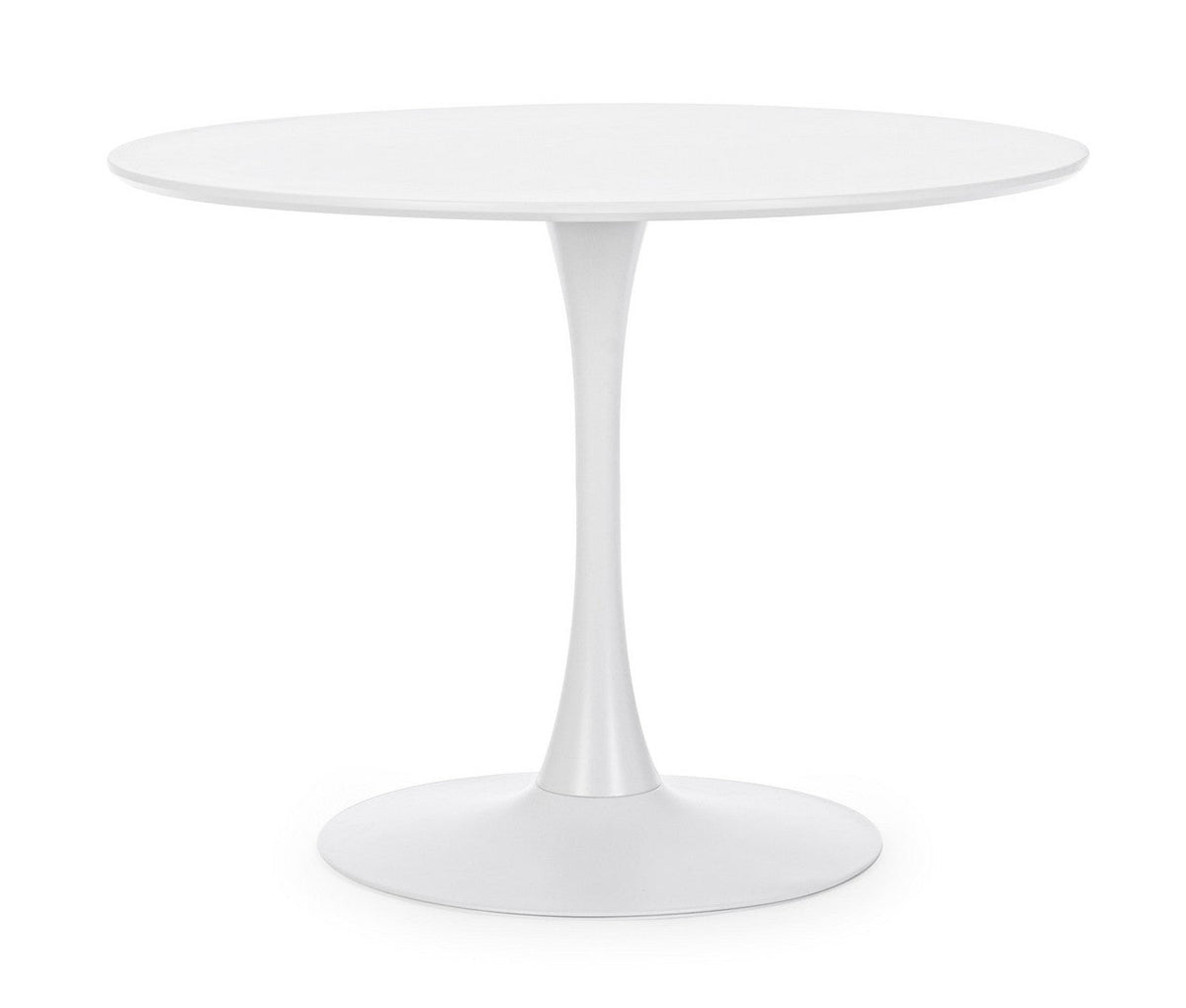 tavolo bloom bianco tondo 100×75 cm, tavolo elegante adatto a sala da pranzo o cucina