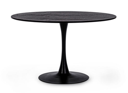 tavolo bloom nero tondo 120×75 cm, tavolo elegante adatto a sala da pranzo o cucina