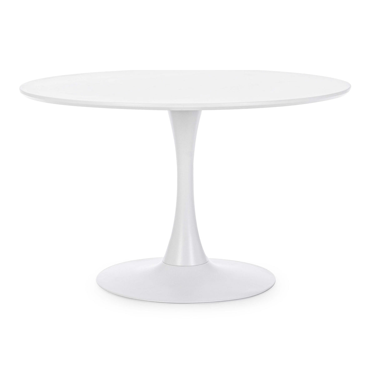 tavolo bloom bianco tondo 120×75 cm, tavolo elegante adatto a sala da pranzo o cucina