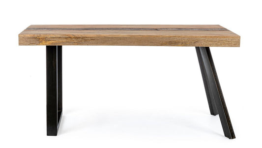 Tavolo MANCHESTER in legno di mango e gambe in acciaio nero, 160×90 cm