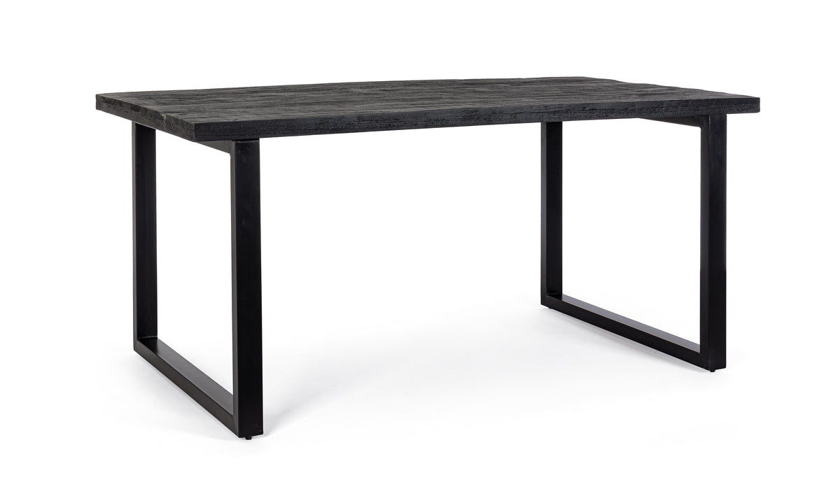 tavolo hastings rettangolare in legno di mango e base antracite acciaio 160×90 cm, tavolo elegante adatto a sala da pranzo o...