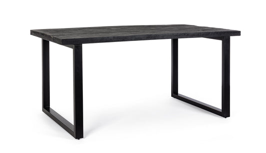 tavolo hastings rettangolare in legno di mango e base antracite acciaio 160×90 cm, tavolo elegante adatto a sala da pranzo o...