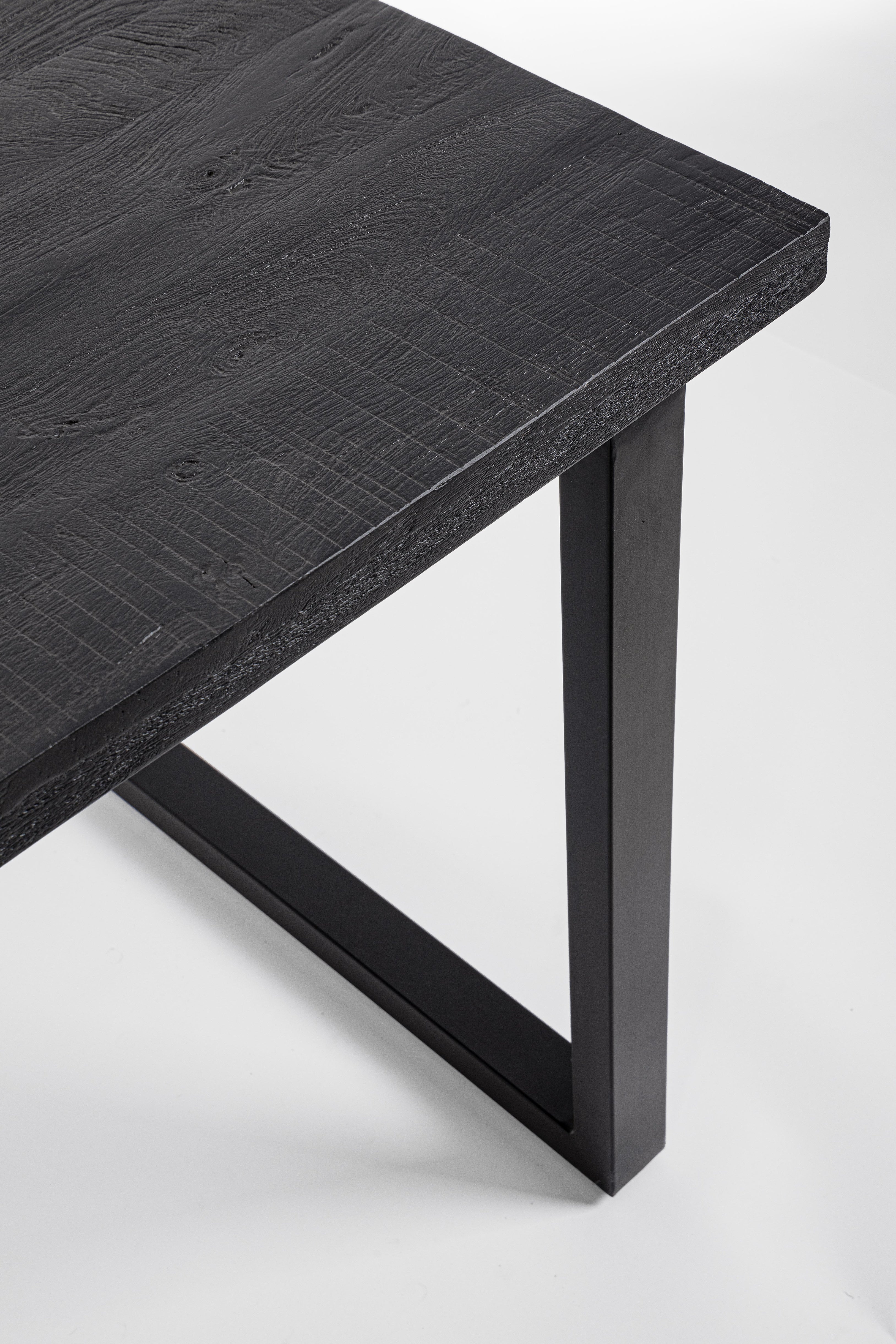 tavolo hastings rettangolare in legno di mango e base antracite acciaio 160×90 cm, design moderno per ambienti contemporanei