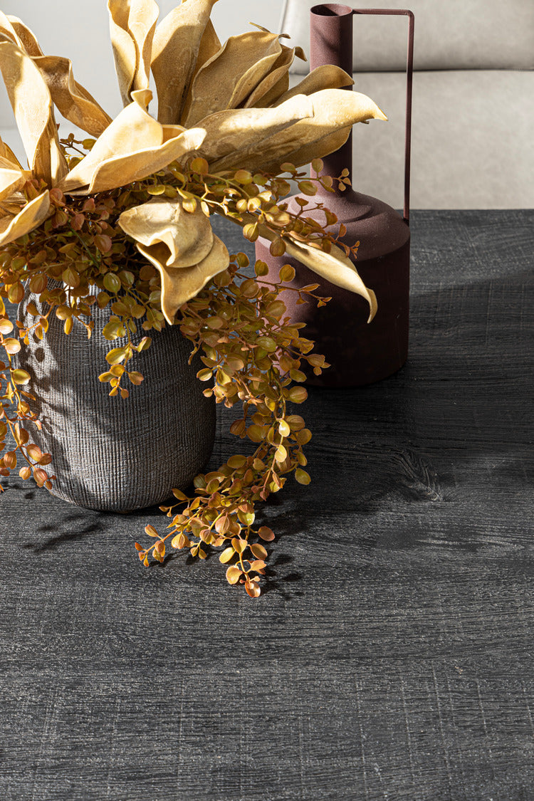 tavolo hastings rettangolare in legno di mango e base antracite acciaio 200×100 cm, superficie resistente e facile da pulire