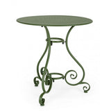 tavolo etienne in acciaio verde ø70 cm, tavolo da giardino perfetto per pranzi all’aperto