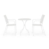 tavolo lizette in acciaio bianco ø60 cm, ideale per barbecue, aperitivi o relax estivo