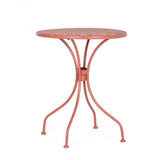tavolo lizette in acciaio rosso chiaro ø60 cm, tavolo da giardino perfetto per pranzi all’aperto