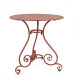 tavolo etienne in acciaio rosso ø70 cm, tavolo da giardino perfetto per pranzi all’aperto