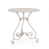 tavolo etienne in acciaio beige ø70 cm, tavolo da giardino perfetto per pranzi all’aperto