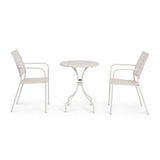 tavolo lizette in acciaio beige ø60 cm, dettaglio dei materiali trattati per uso esterno