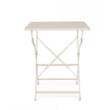 tavolo yasmin quadrato in acciaio beige 60 x 60 cm, pieghevole, dettaglio dei materiali trattati per uso esterno