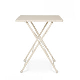 tavolo yasmin quadrato in acciaio beige 60 x 60 cm, pieghevole, design resistente e dal look naturale
