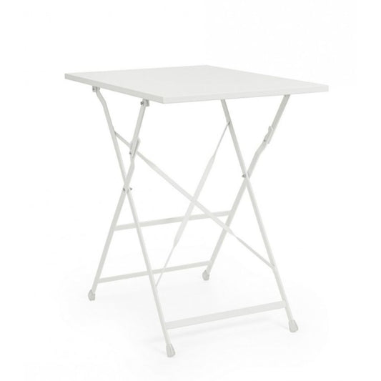 tavolo yasmin rettangolare in acciaio bianco 50 x 70 cm, pieghevole, tavolo da giardino perfetto per pranzi all’aperto
