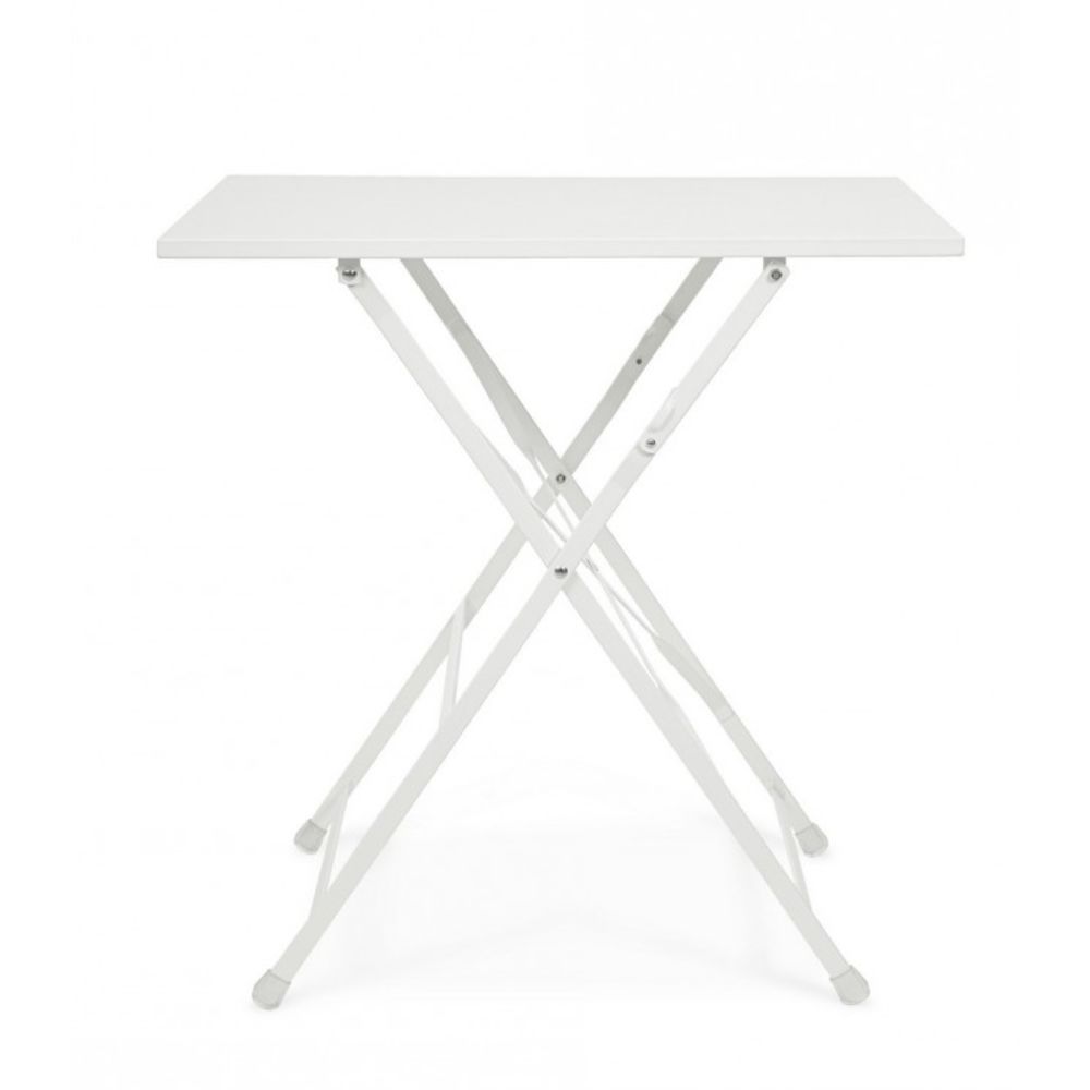 tavolo yasmin rettangolare in acciaio bianco 50 x 70 cm, pieghevole, design resistente e dal look naturale