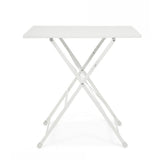 tavolo yasmin rettangolare in acciaio bianco 50 x 70 cm, pieghevole, design resistente e dal look naturale