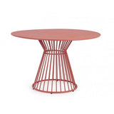 tavolo rotondo austin in acciaio rosso ø 120 cm, tavolo da giardino perfetto per pranzi all’aperto