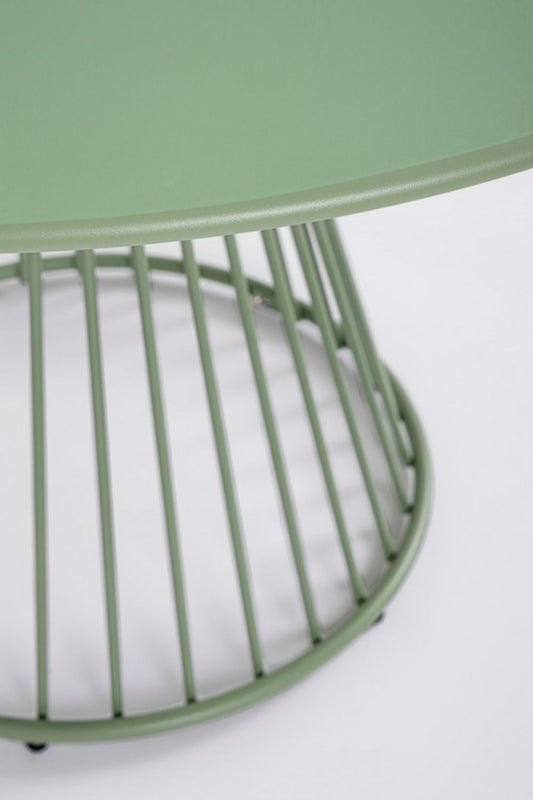 tavolo rotondo austin in acciaio verde ø 120 cm, dettaglio dei materiali trattati per uso esterno