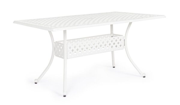 Tavolo rettangolare IVREA in alluminio bianco 160×90 cm