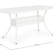 Tavolo rettangolare IVREA in alluminio bianco 160×90 cm