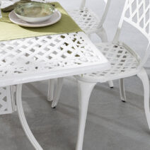 Tavolo rettangolare IVREA in alluminio bianco 213×107 cm