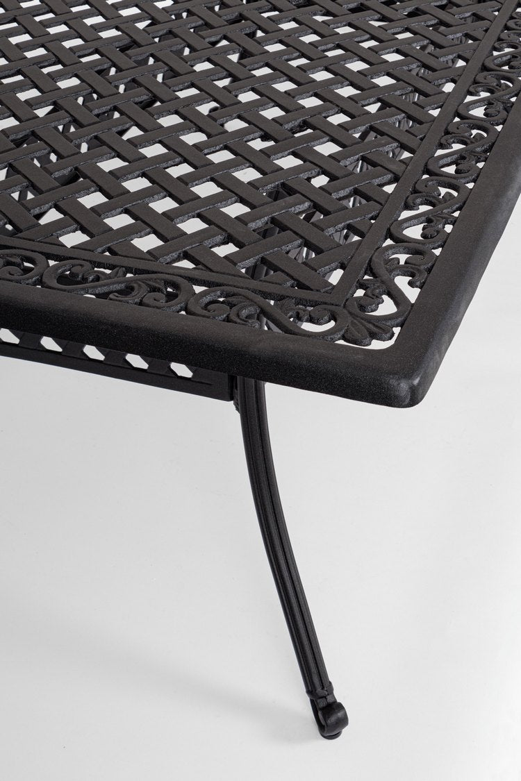 tavolo rettangolare ivrea in alluminio antracite 213×107 cm, ideale per barbecue, aperitivi o relax estivo