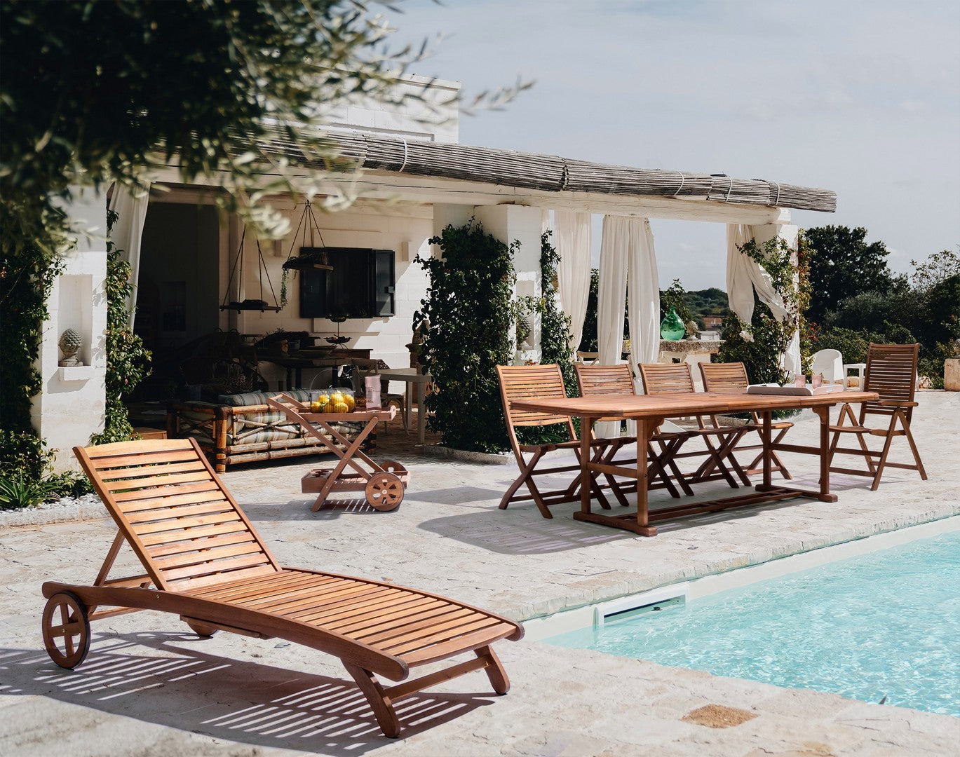 tavolo noemi rettangolare allungabile 150/200×90 cm, ideale per barbecue, aperitivi o relax estivo