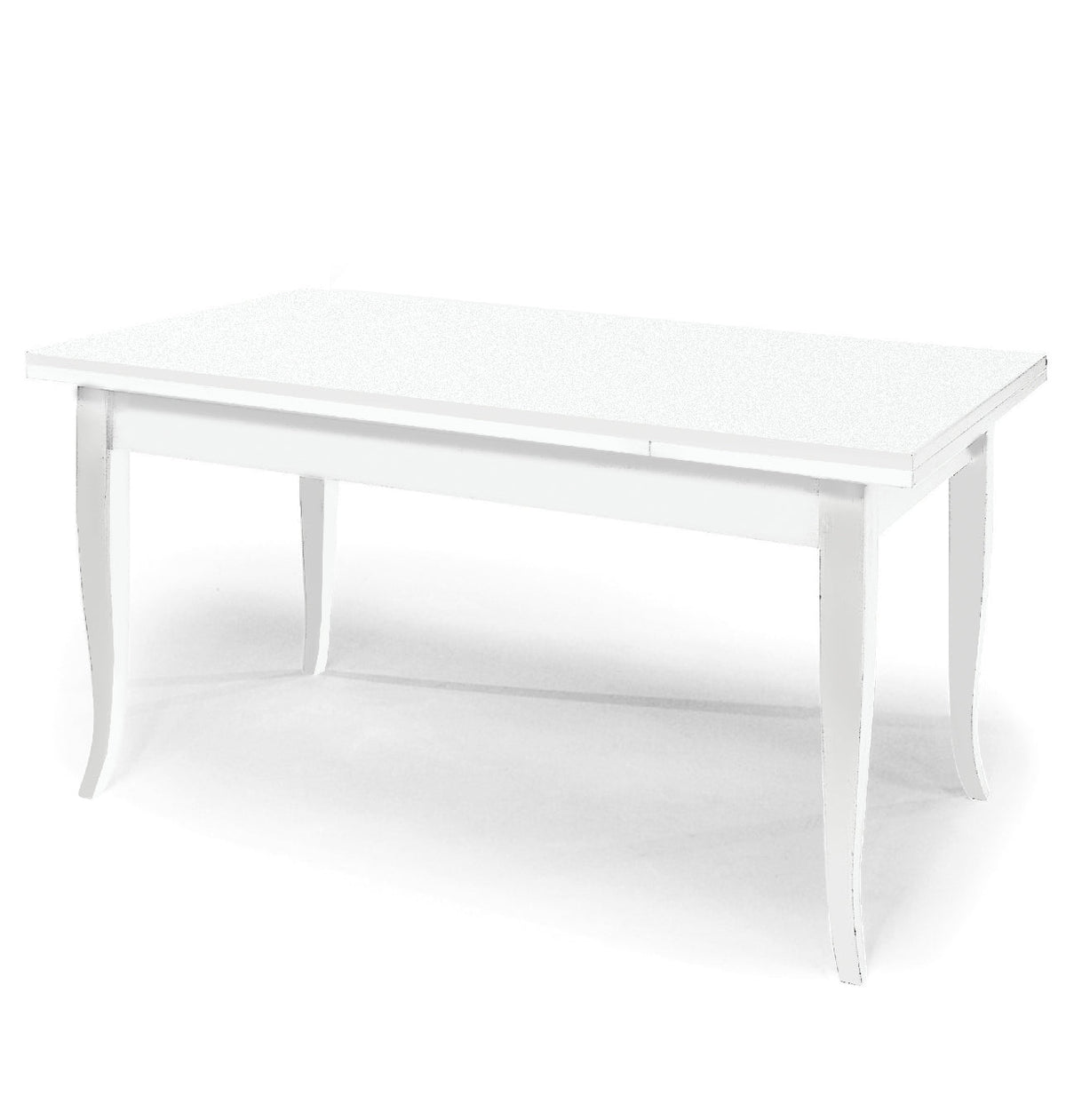 tavolo santa croce in legno bianco allungabile 120×80 cm – 200×80 cm, tavolo elegante adatto a sala da pranzo o cucina