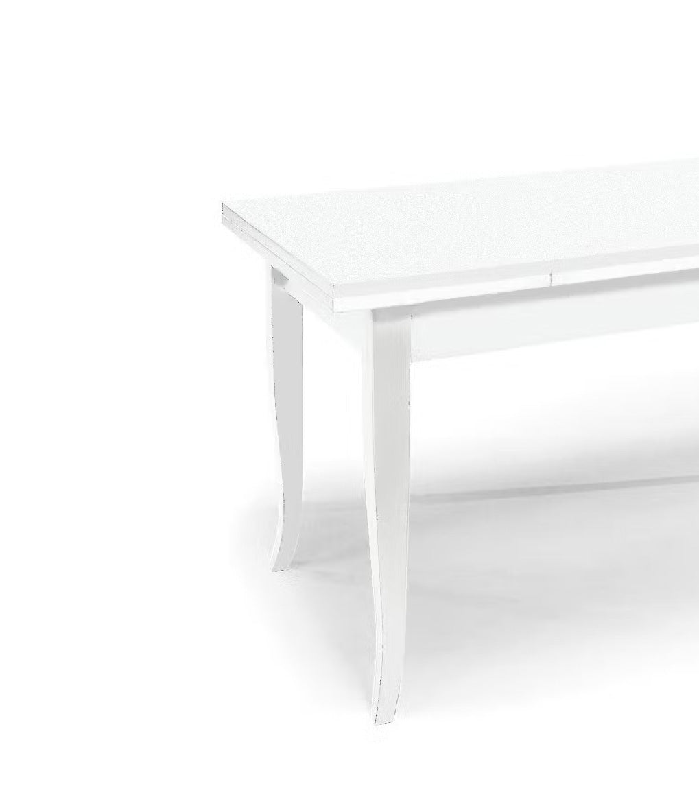tavolo santa croce in legno bianco allungabile 120×80 cm – 200×80 cm, dettaglio della struttura in legno o metallo