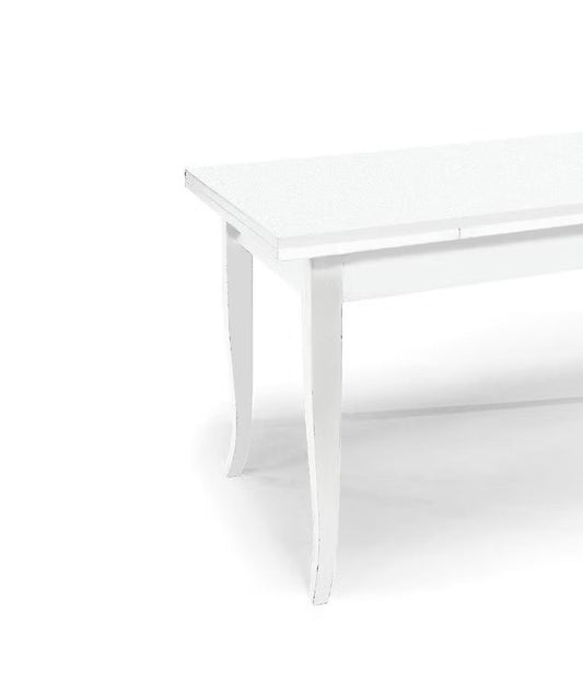 tavolo santa croce in legno bianco allungabile 120×80 cm – 200×80 cm, dettaglio della struttura in legno o metallo