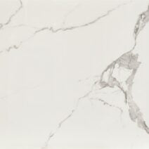 Tavolo BEVERLY HILLS in vetroceramica effetto marmo statuario e metallo bianco, allungabile 160×90 cm – 240×90 cm