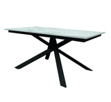 tavolo volpaia in legno, finitura marmo bianco statuario e metallo verniciato antracite, allungabile 140×80 cm – 200×80 cm,...