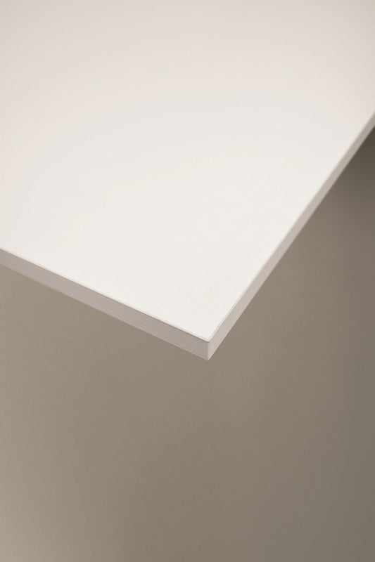 tavolo volpaia in legno, finitura bianco frassinato e metallo verniciato bianco, allungabile 160×90 cm – 210×90 cm,...