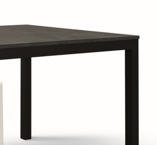 tavolo tropea in legno, finitura acciaio ossidato e metallo verniciato antracite, allungabile 160×90 cm – 220×90 cm,...