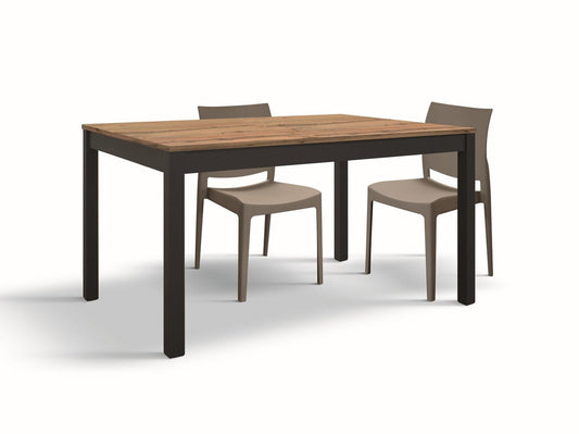 tavolo tropea in legno, finitura rovere rustico e metallo verniciato antracite, allungabile 120×80 cm – 170×80 cm, tavolo...