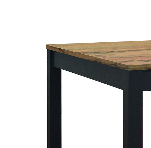 tavolo tropea in legno, finitura rovere rustico e metallo verniciato antracite, allungabile 120×80 cm – 170×80 cm, dettaglio...