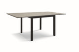 tavolo tropea in legno, finitura grigio cemento e metallo verniciato antracite, allungabile 90×90 cm – 180×90 cm, dettaglio...