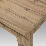 tavolo lipari finitura rovere allungabile a libro 90×90 cm – 180×90 cm, vista ambientata con sedie abbinate