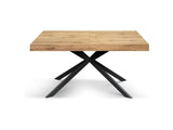 tavolo camaiore in legno, finitura rovere rustico e base a x in metallo antracite, allungabile 140×90 cm – 220×90 cm,...