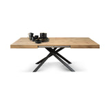 tavolo forte dei marmi rovere rustico allungabile con base antracite 160×90 cm – 240×90 cm, dettaglio della struttura in...