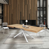 tavolo forte dei marmi rovere rustico allungabile con base bianca 160×90 cm – 240×90 cm, design moderno per ambienti...