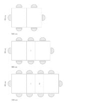 Tavolo CAMAIORE in legno, finitura bianco frassinato e base a X in metallo antracite, allungabile 140×90 cm – 220×90 cm