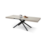 tavolo forte dei marmi olmo perla allungabile con base antracite 160×90 cm – 240×90 cm, dettaglio della struttura in legno o...