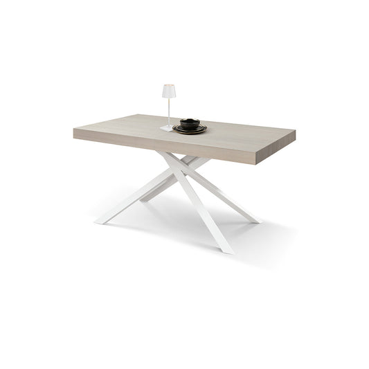 tavolo forte dei marmi olmo perla allungabile con base bianca 160×90 cm – 240×90 cm, tavolo elegante adatto a sala da pranzo...