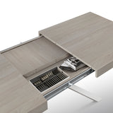 tavolo camaiore in legno, finitura olmo perla e base a x in metallo bianco, allungabile 160×90 cm – 240×90 cm, design...