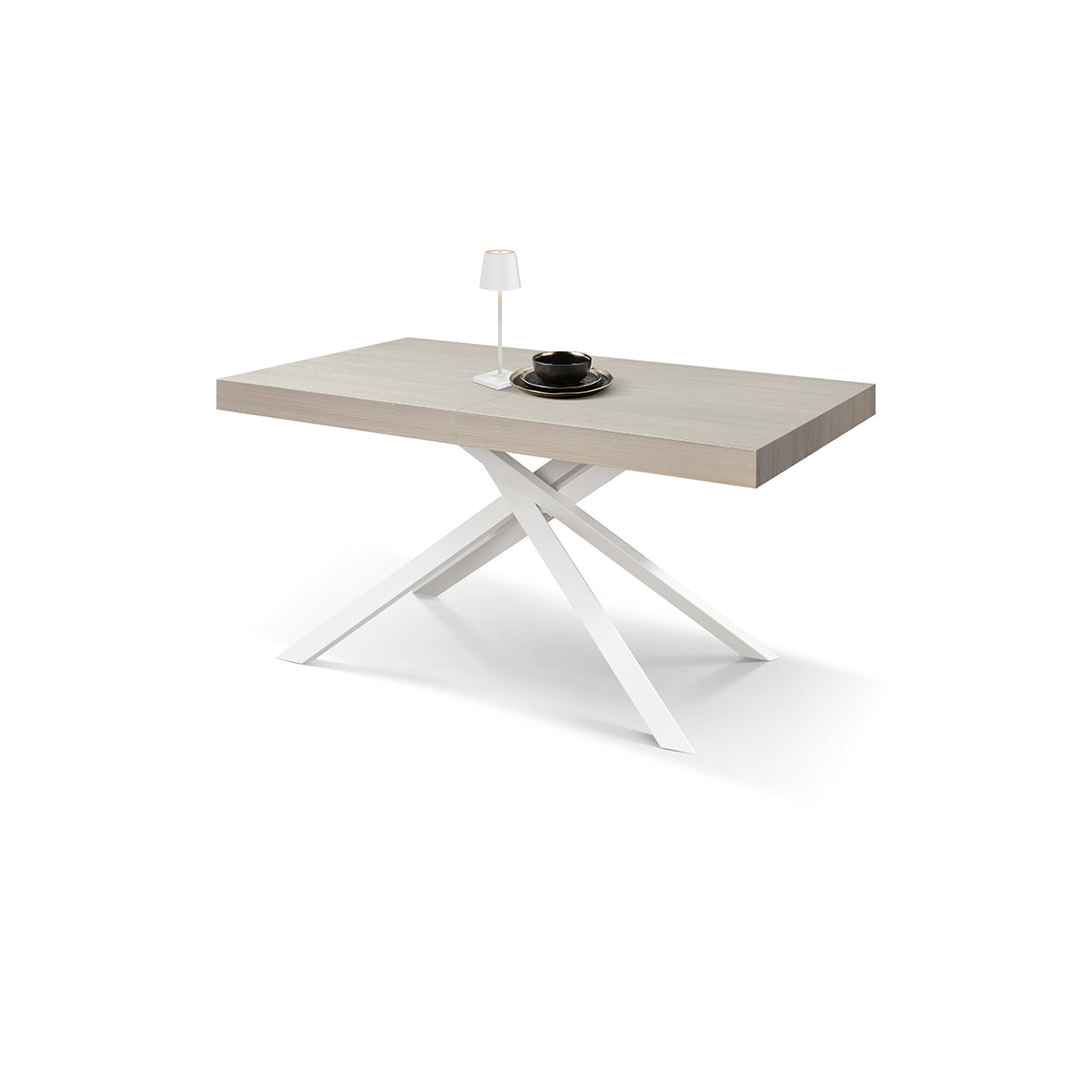 tavolo forte dei marmi olmo perla allungabile con base bianca 140×90 cm – 220×90, tavolo elegante adatto a sala da pranzo o...