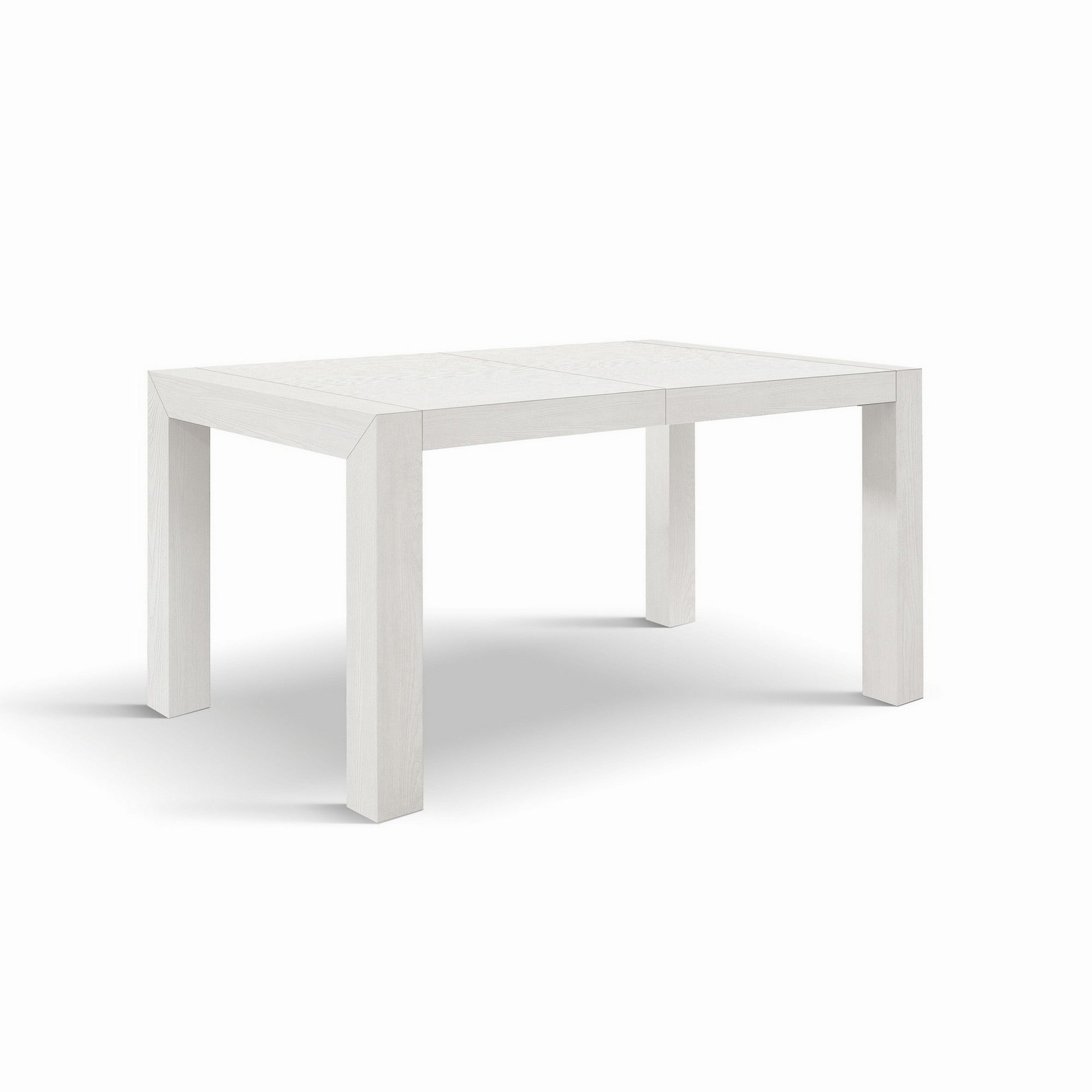 tavolo marzamemi in legno, finitura bianco frassinato, allungabile 160×90 cm – 240×90 cm, tavolo elegante adatto a sala da...
