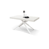 tavolo forte dei marmi bianco frassinato allungabile con base bianca 160×90 cm – 240×90 cm, tavolo elegante adatto a sala da...