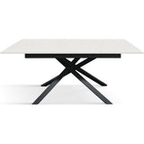 tavolo volpaia in legno, finitura bianco frassinato e base in metallo verniciato antracite, allungabile 140×80 cm – 190×80...